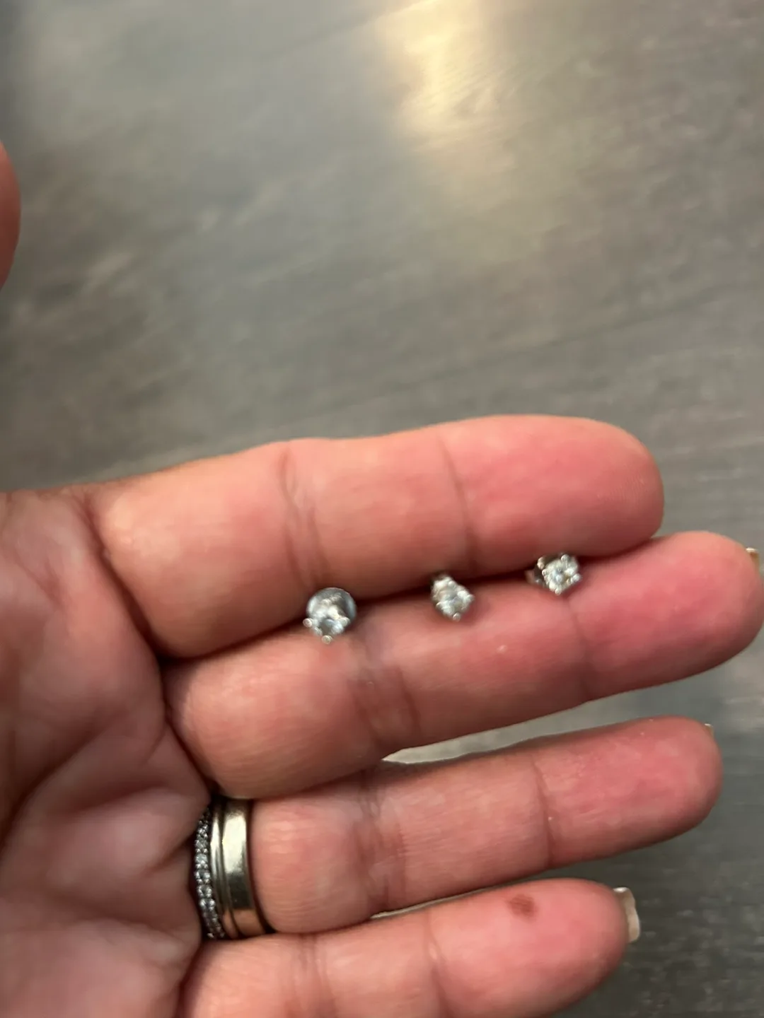 White gold and diamond studs thumbnail
