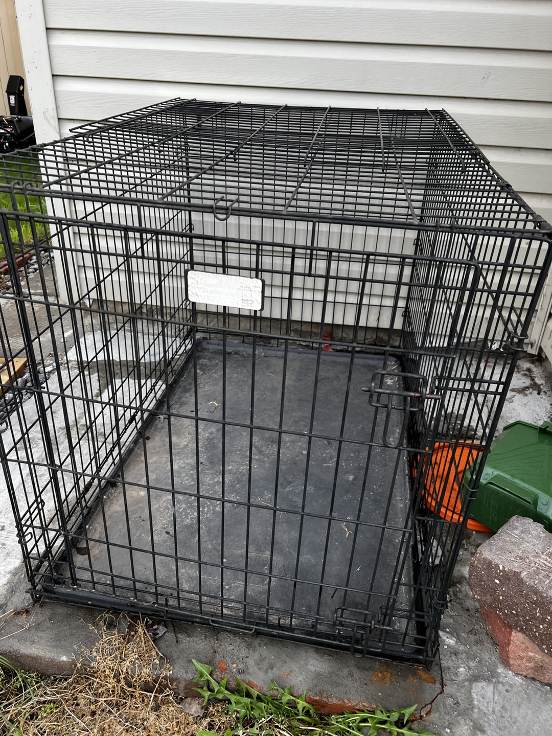 Large Black Metal Dog Crate - photo 2