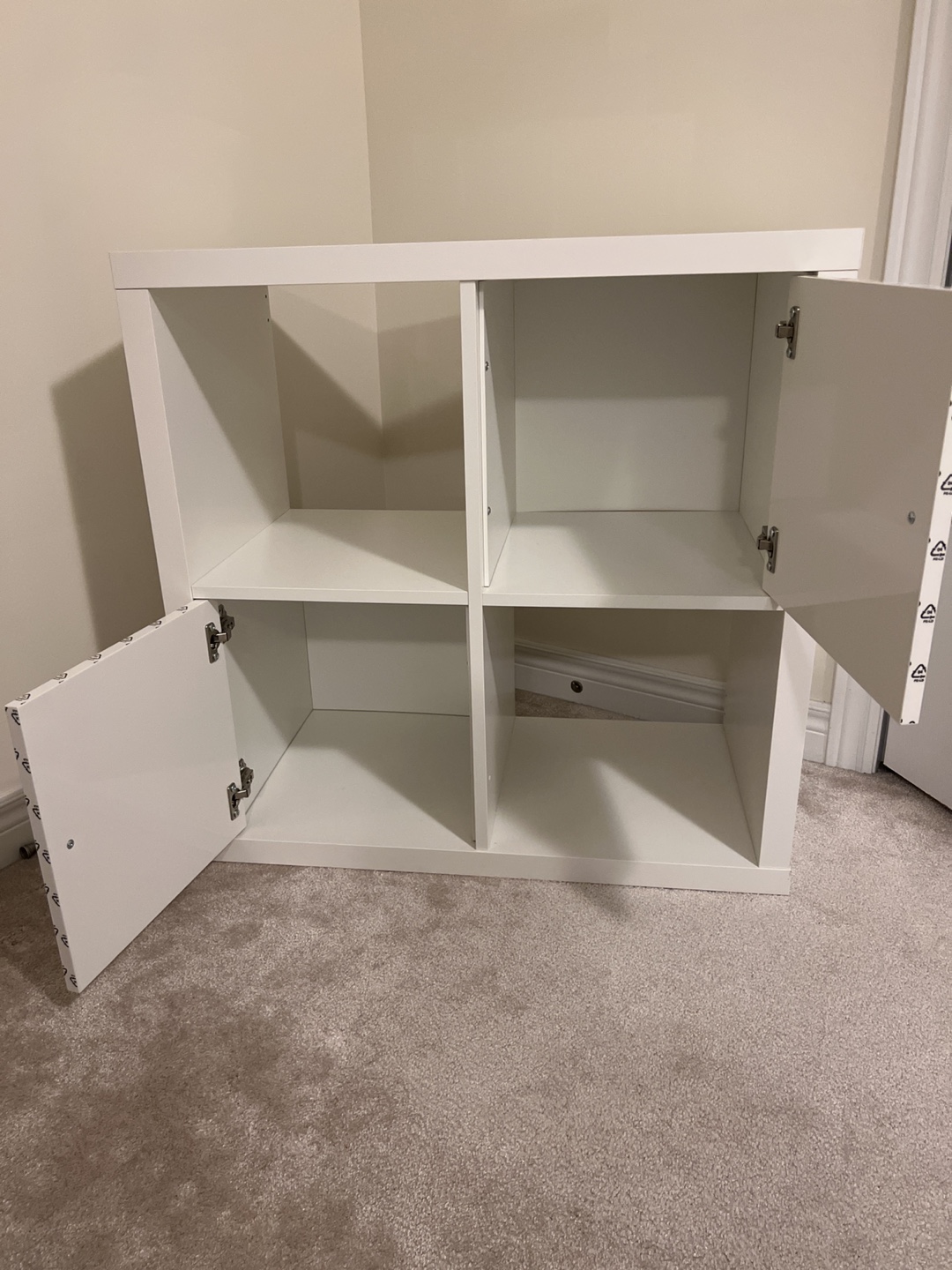 IKEA White Cube Storage Shelf with Doors - photo 2