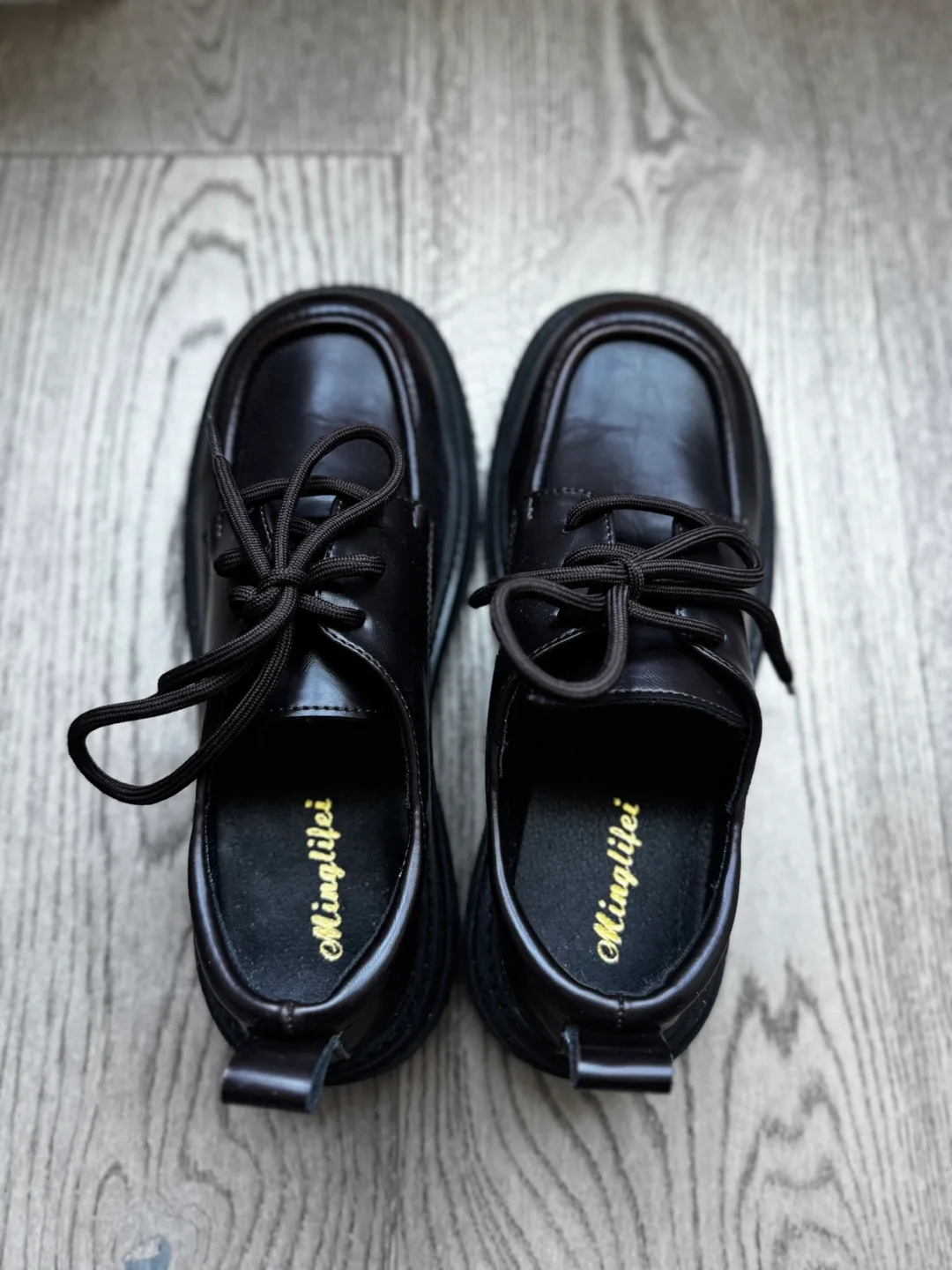 Brown Leather Platform Oxfords image indicator(2)