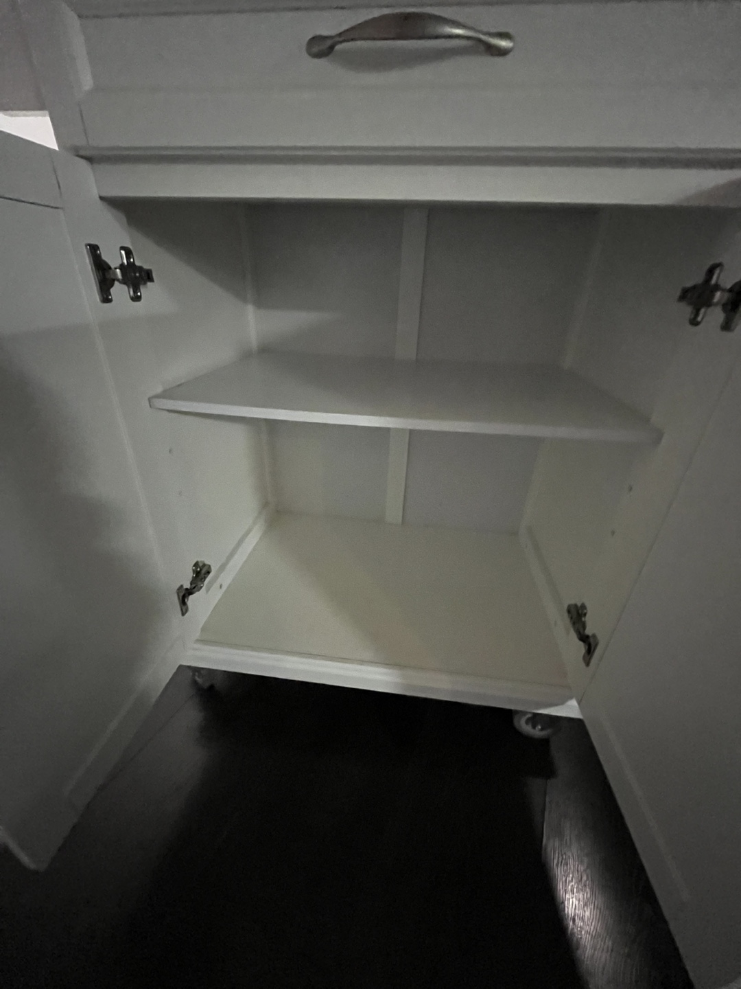White Kitchen Cart with Butcher Block Top - photo 3