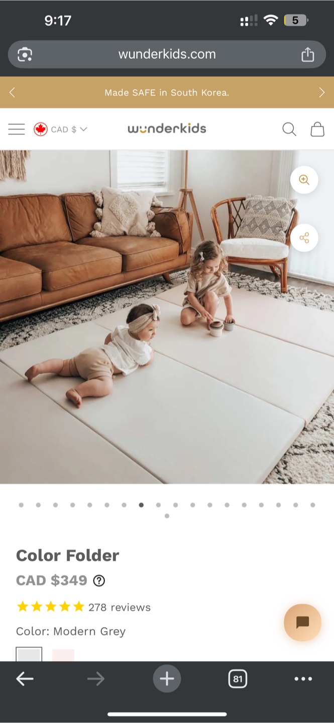 Urgent- Non toxic Wunderkids Color Folder Play Mat - Modern Grey - photo 2