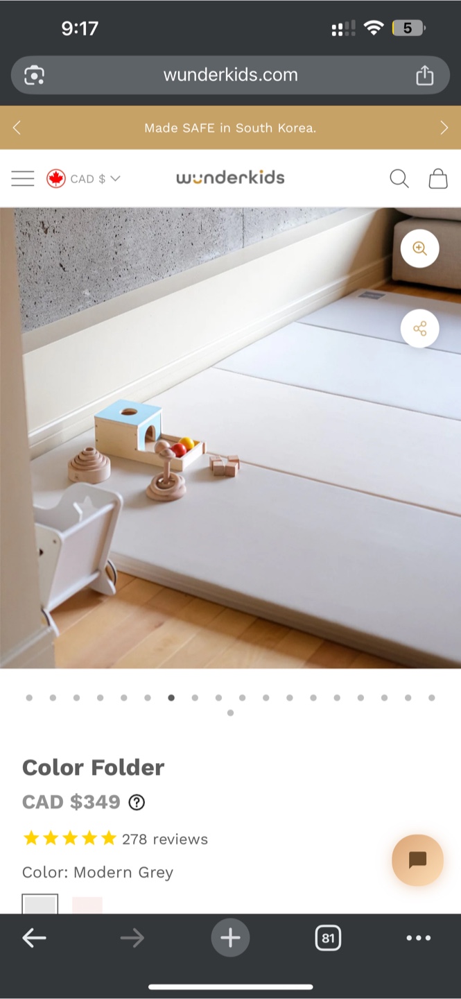 Urgent- Non toxic Wunderkids Color Folder Play Mat - Modern Grey - photo 3