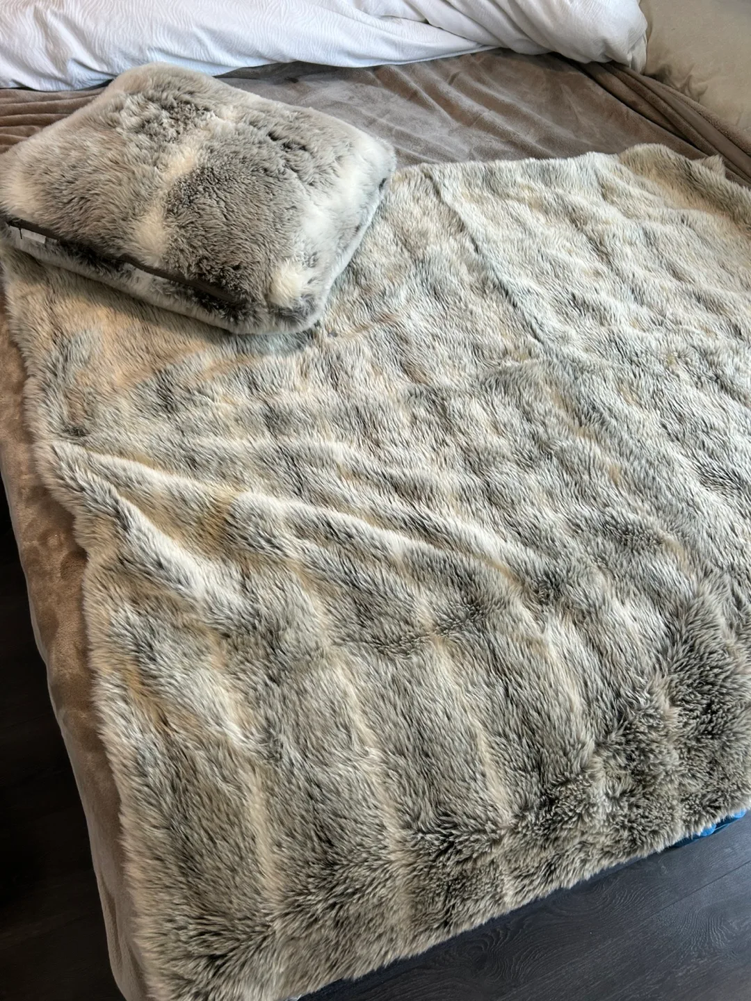 Faux Fur Throw Blanket and Pillow Set thumbnail