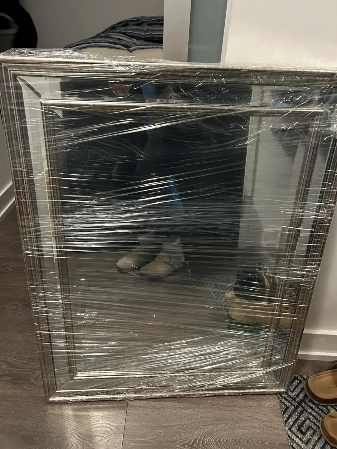Large Silver Framed Mirror thumbnail