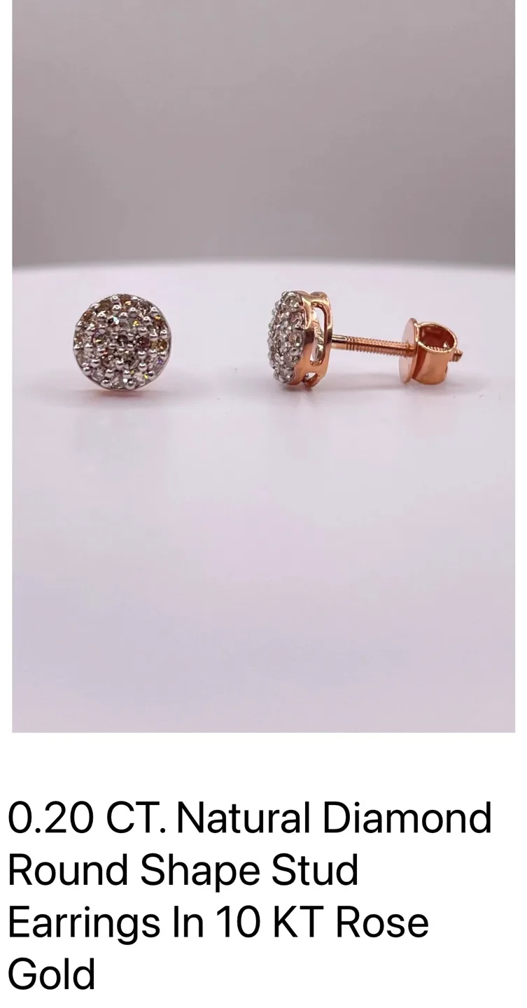 10KT Yellow Gold Diamond Stud Earrings