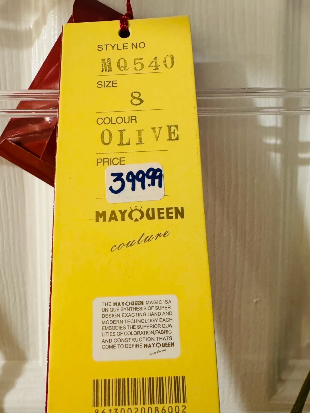 Stunning Olive Green Sequin and Satin Dress image indicator(5)