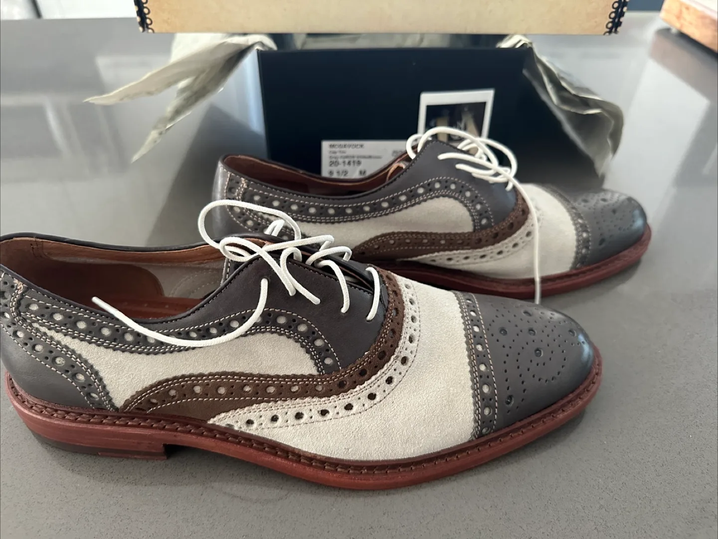 McGavock Oxford Captoe suede & leather 3 tone thumbnail