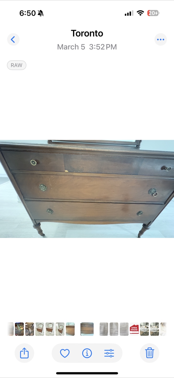Antique Vanity / drawer with Mirror - photo 5