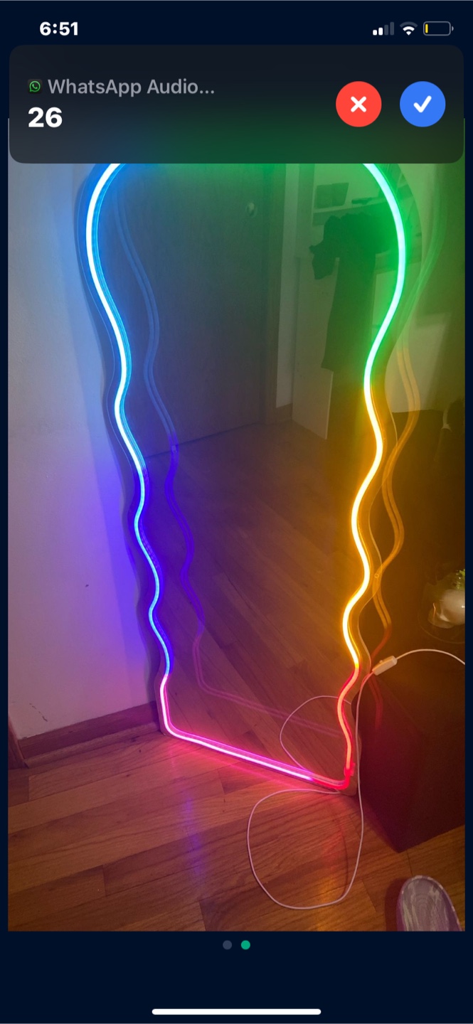 LED Neon Rainbow Full Length Mirror