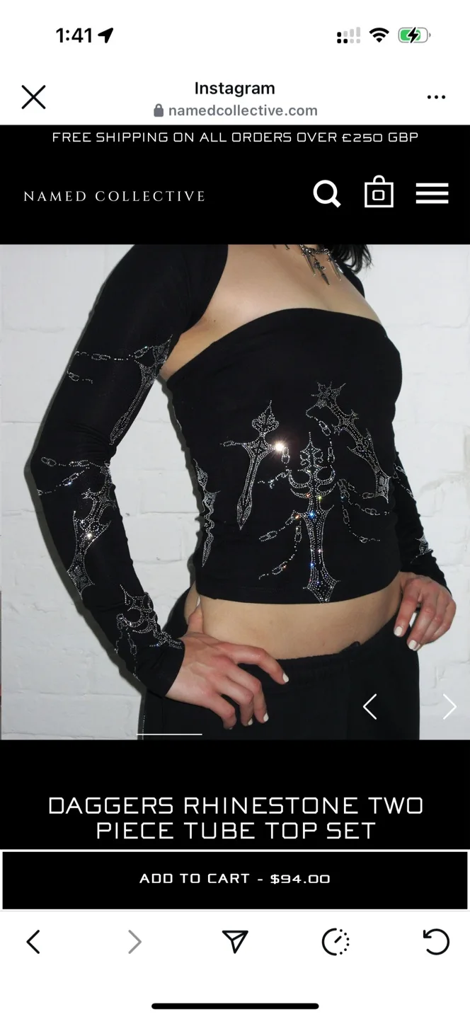 Named Collective Rhinestone Tube Top Set image indicator(2)