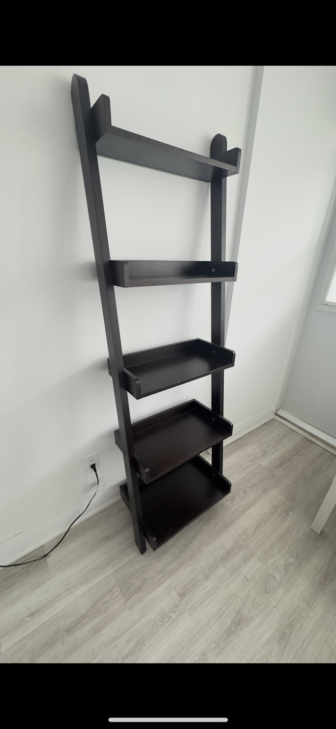 Dark Brown Ladder Bookshelf - photo 3