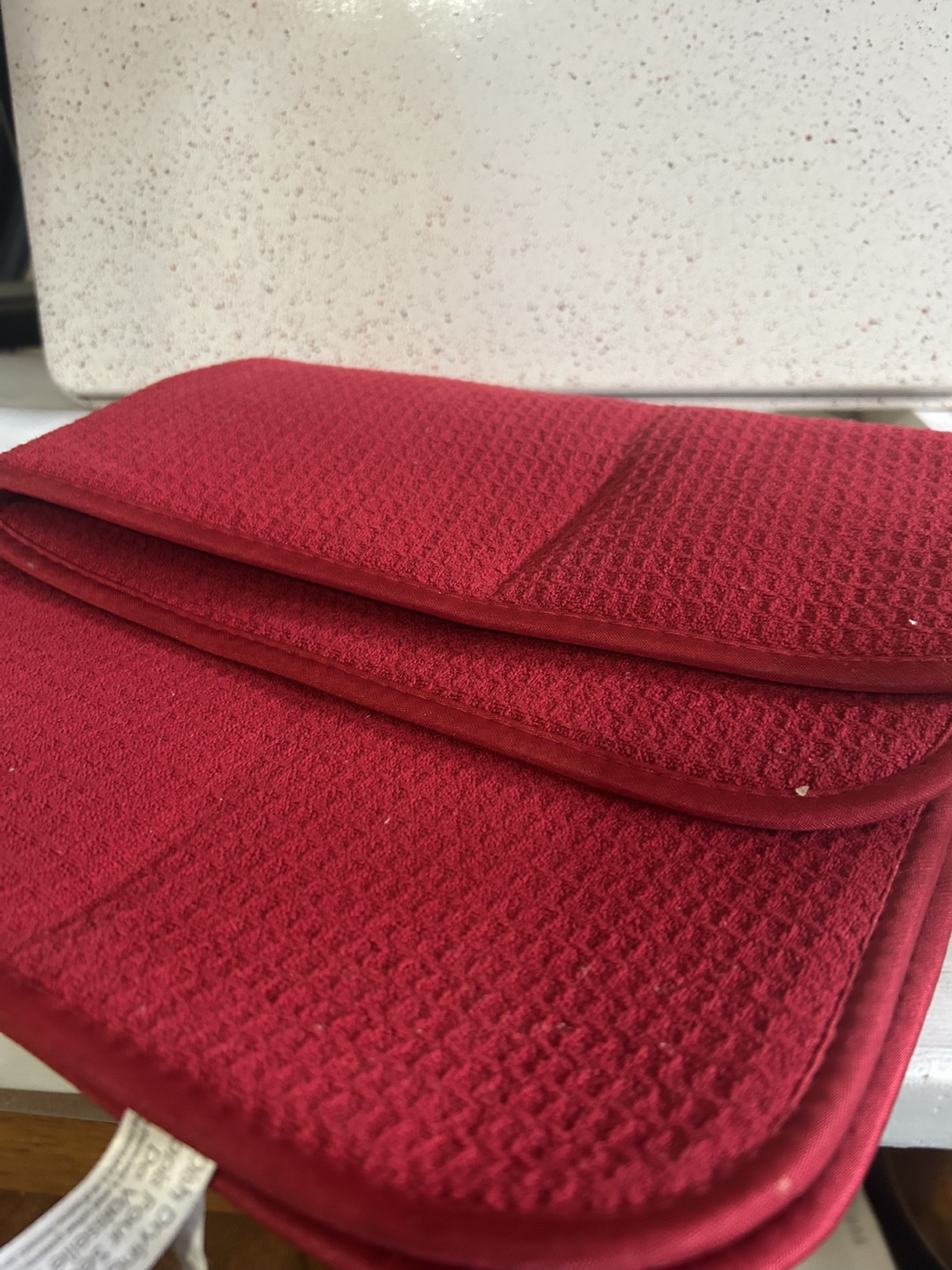 Red Woven dish drying pad #freecycle