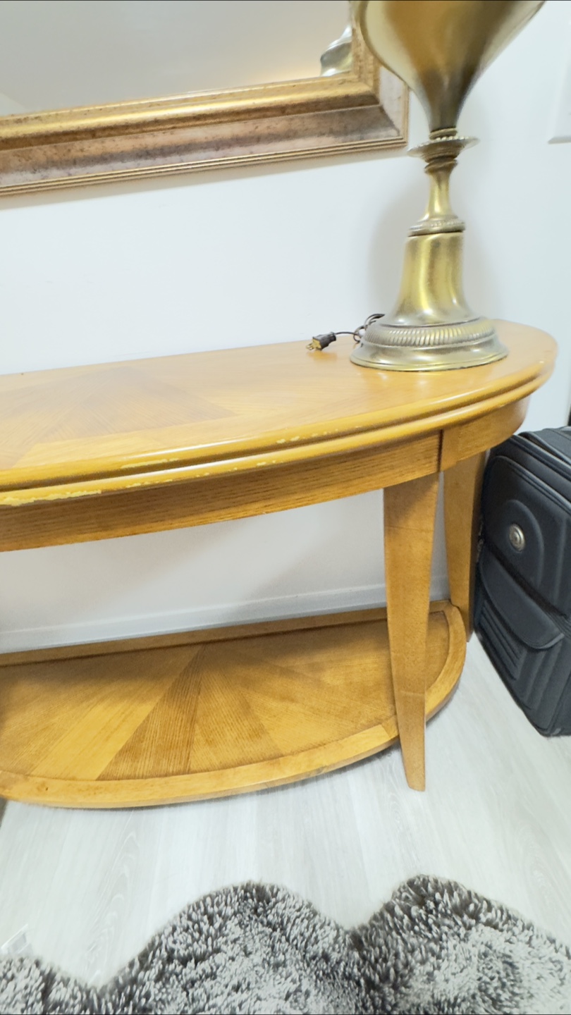Half-Round Console Table with Shelf - photo 5