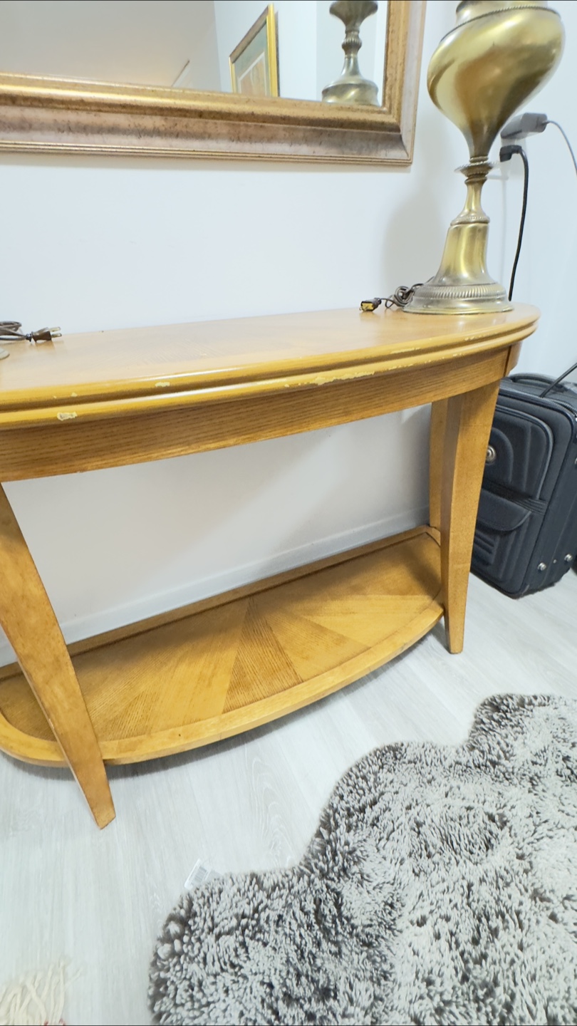 Half-Round Console Table with Shelf - photo 4
