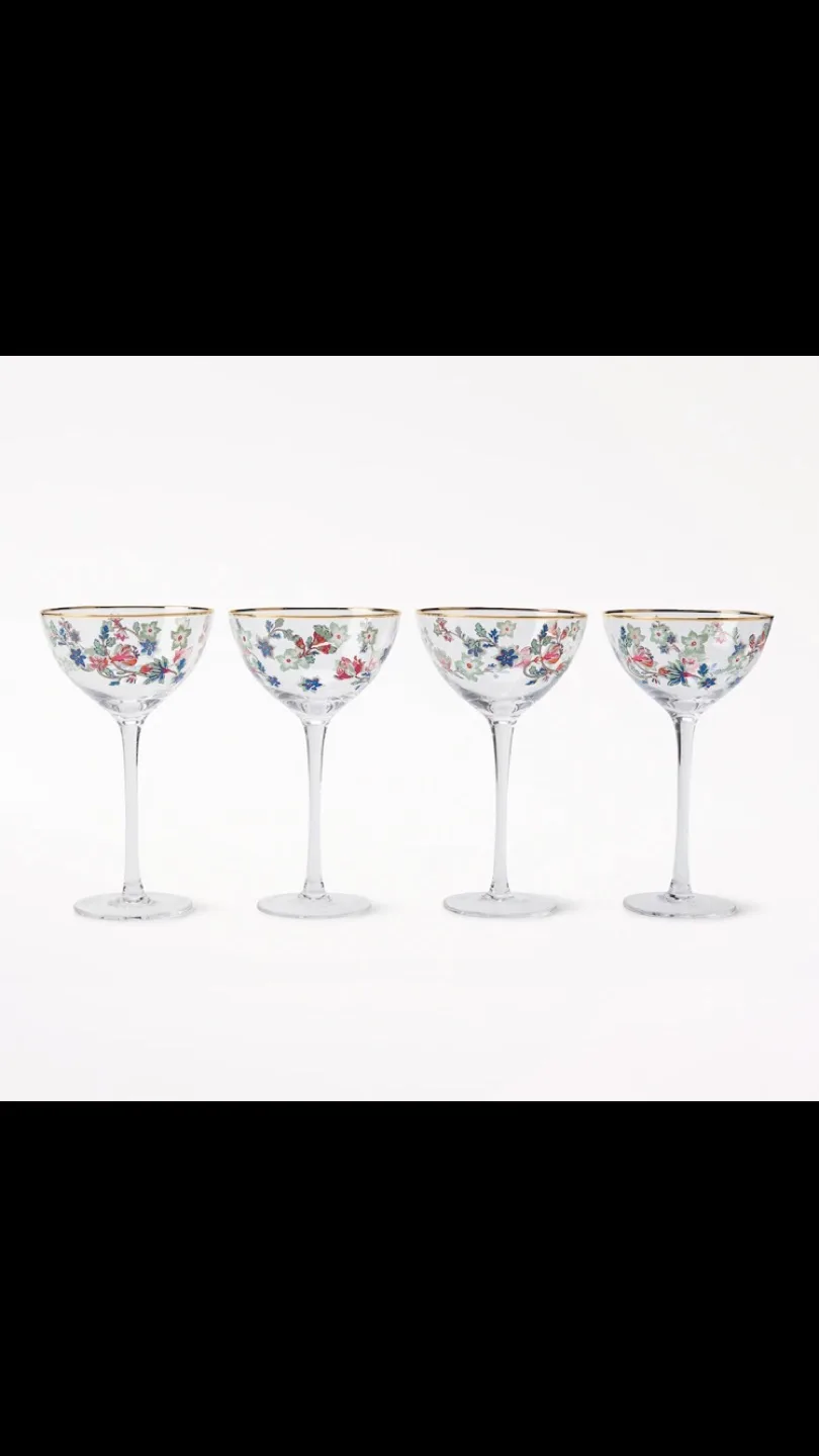 Gorgeous Floral Coupe Glass Set - Champagne, Cocktails, Dessert image indicator(2)