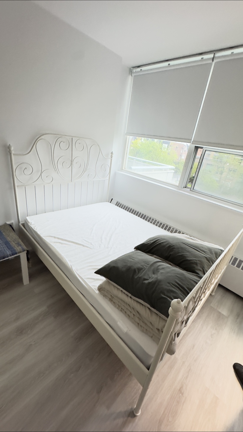White Metal double Bed Frame/ ikea - photo 2