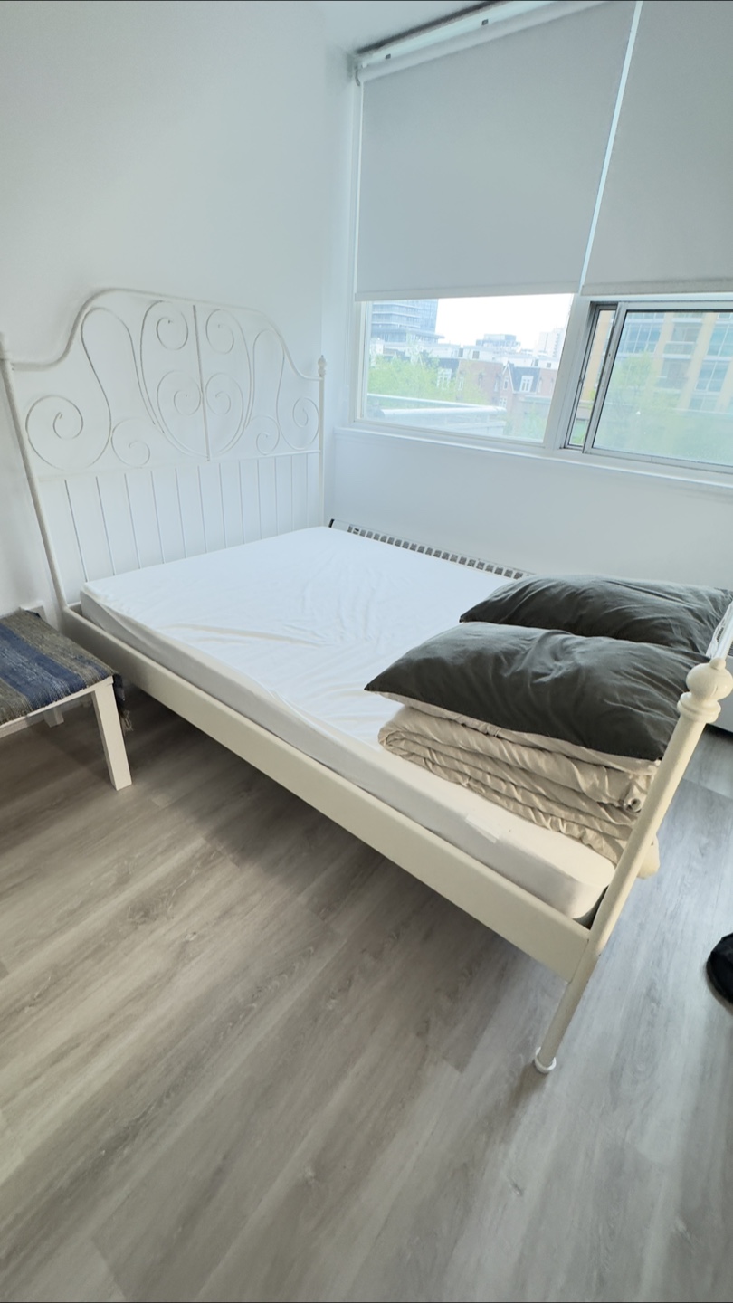 White Metal double Bed Frame/ ikea - photo 3