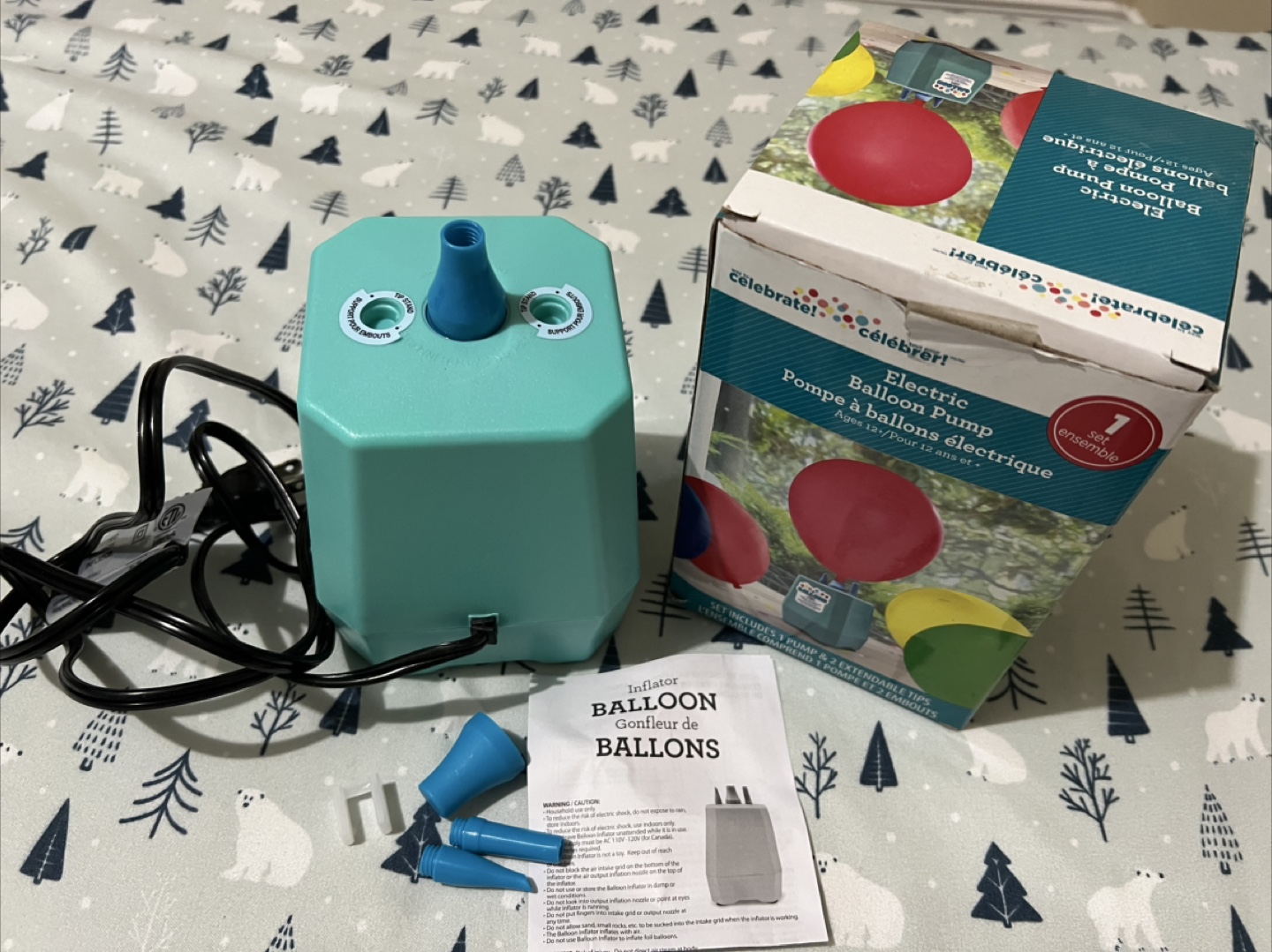 Celebrat! Electric Balloon Pump with 3 nozzles