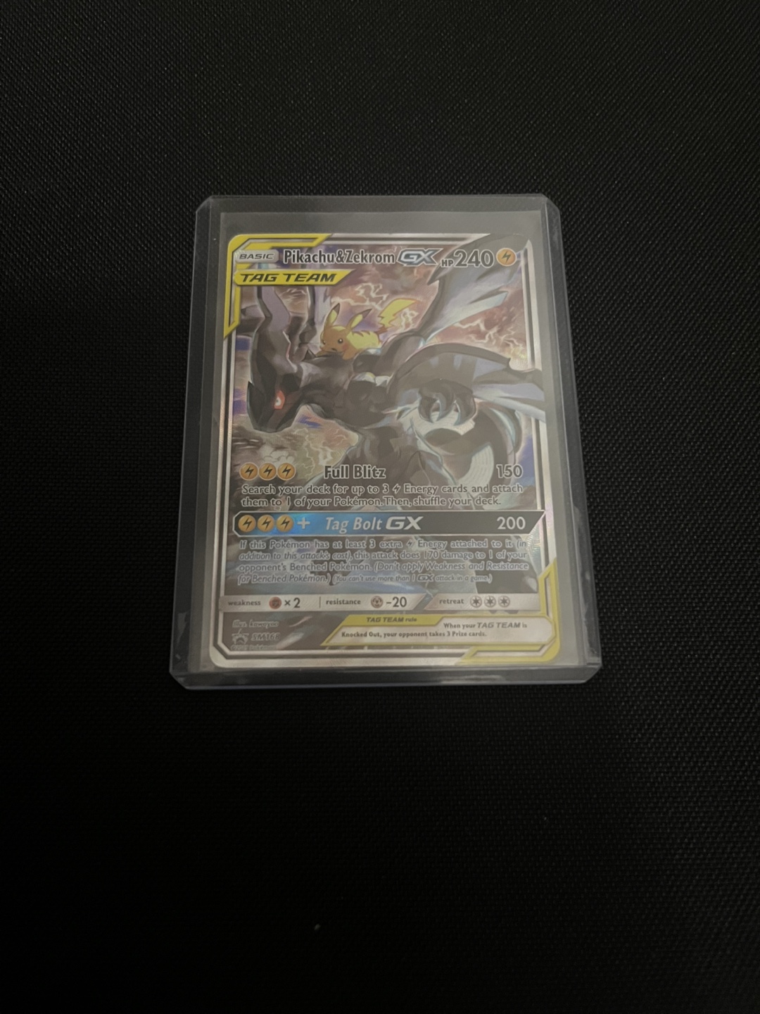 Pikachu & zekrom tag team card nm