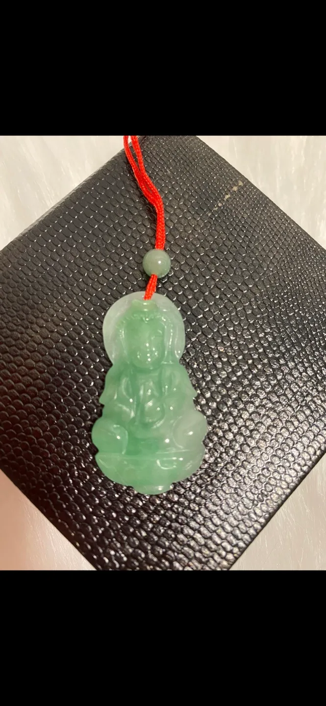 Jade Guan Yin Pendant Necklace thumbnail