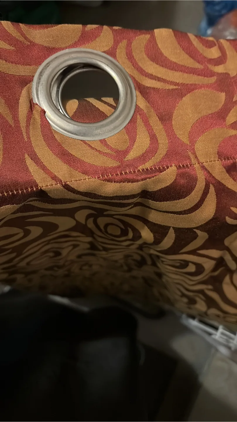 Brown & Burgundy Curtains - Set of 2 thumbnail