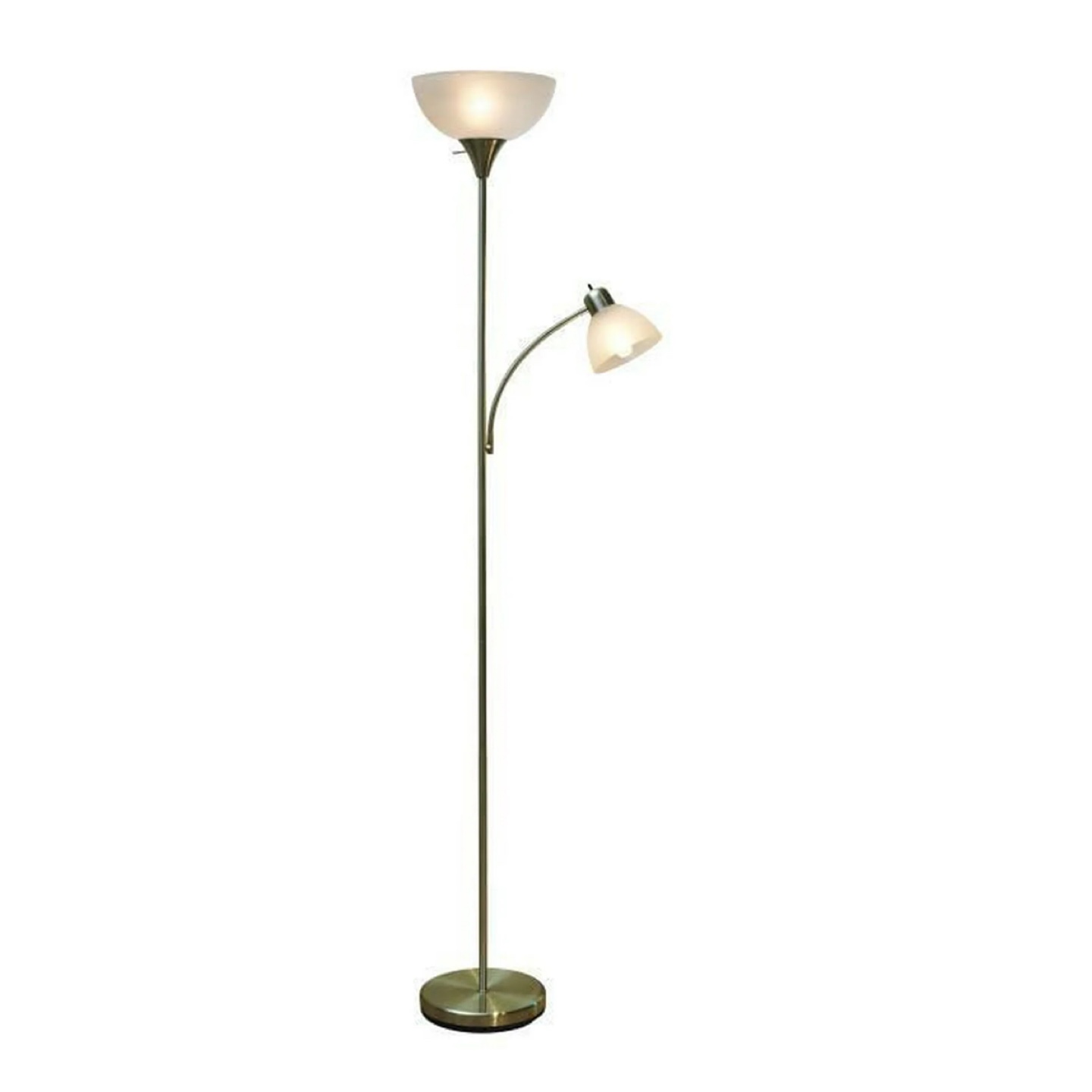 Double-Light Floor Lamp, Brushed Nickel Finish - photo 2