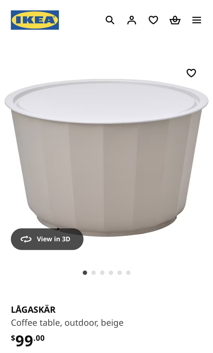 IKEA LÅGAS KÄR Outdoor Coffee Table - Beige - photo 3