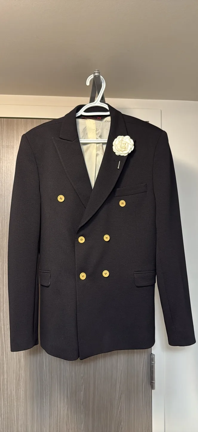 Men's Black Double-Breasted Blazer thumbnail