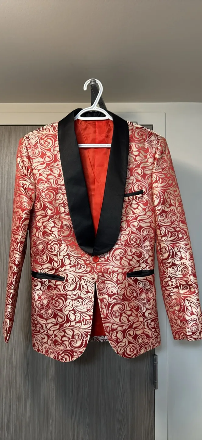 Red and Gold Brocade Blazer thumbnail