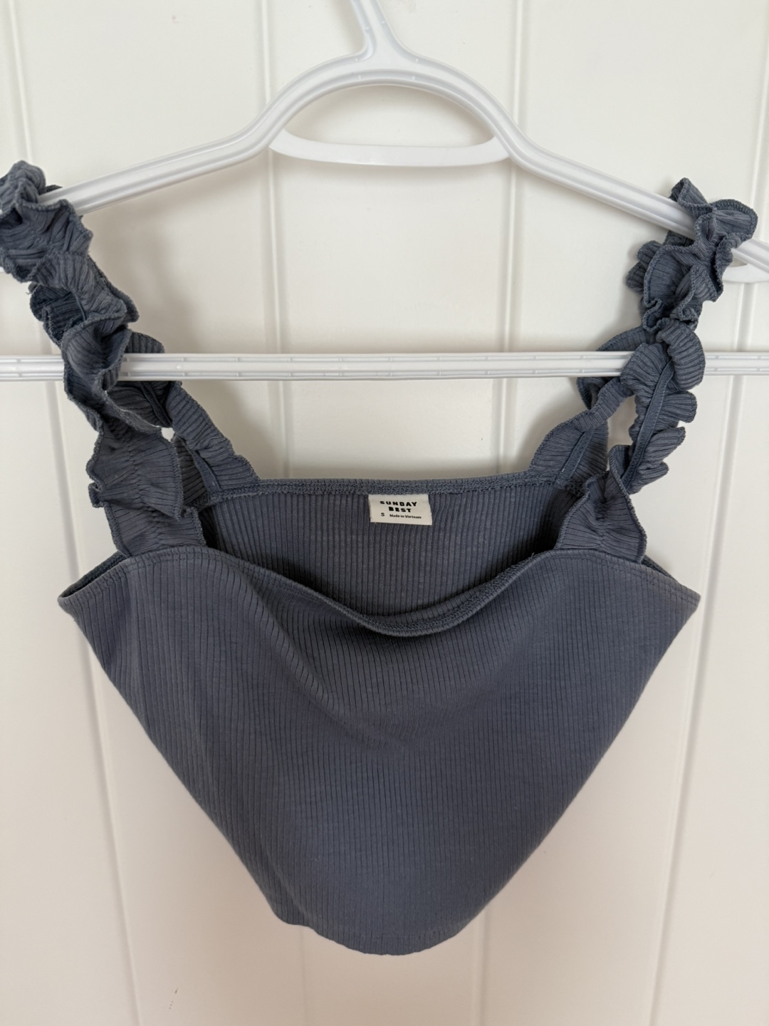 Sunday Best dusty blue crop top