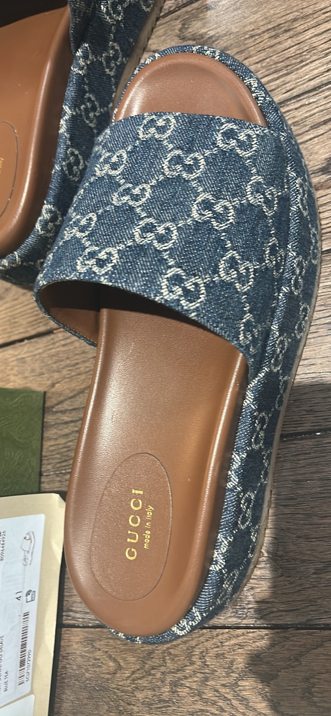 Gucci Denim GG Platform Slides Size 41 - photo 5