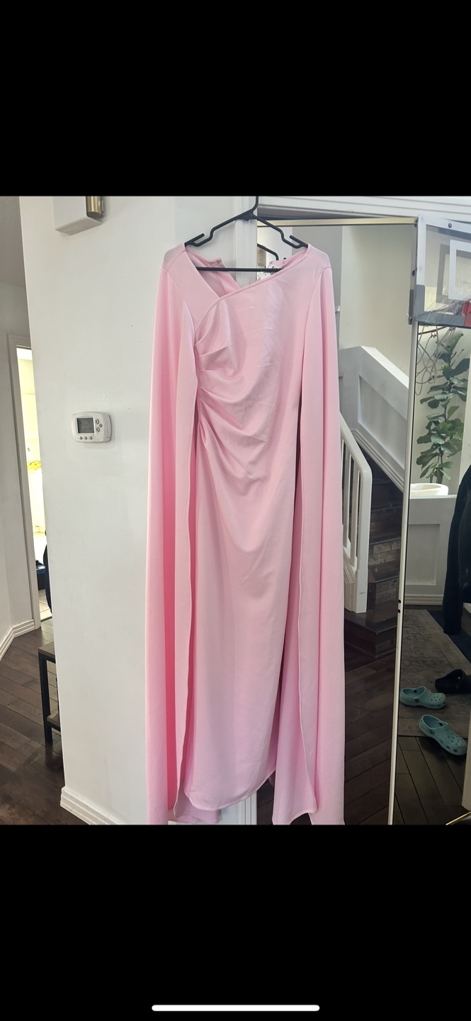 Pink Cape Maxi Dress
