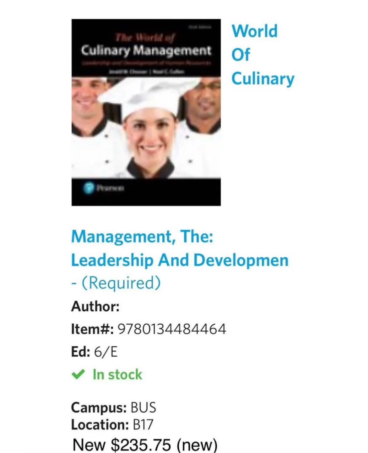 The World of Culinary Management Textbook - 6th Edition image indicator(2)