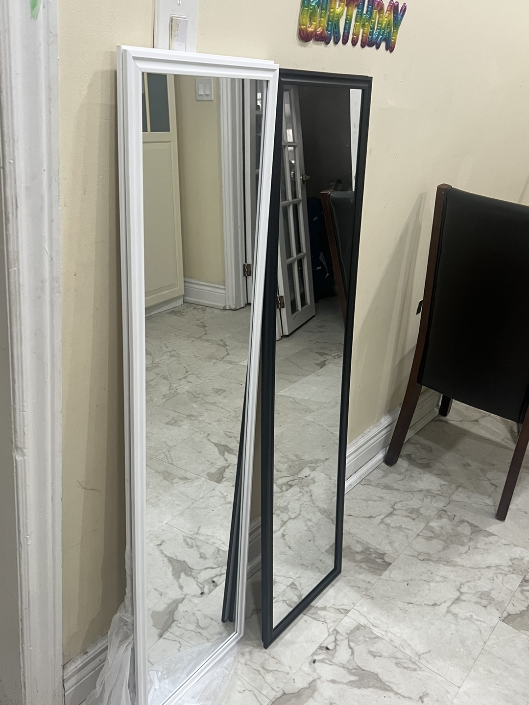 Pair of Full-Length Mirrors - Black and White - photo 2
