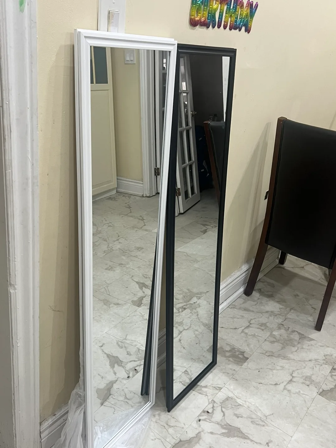 Pair of Full-Length Mirrors - Black and White image indicator(2)