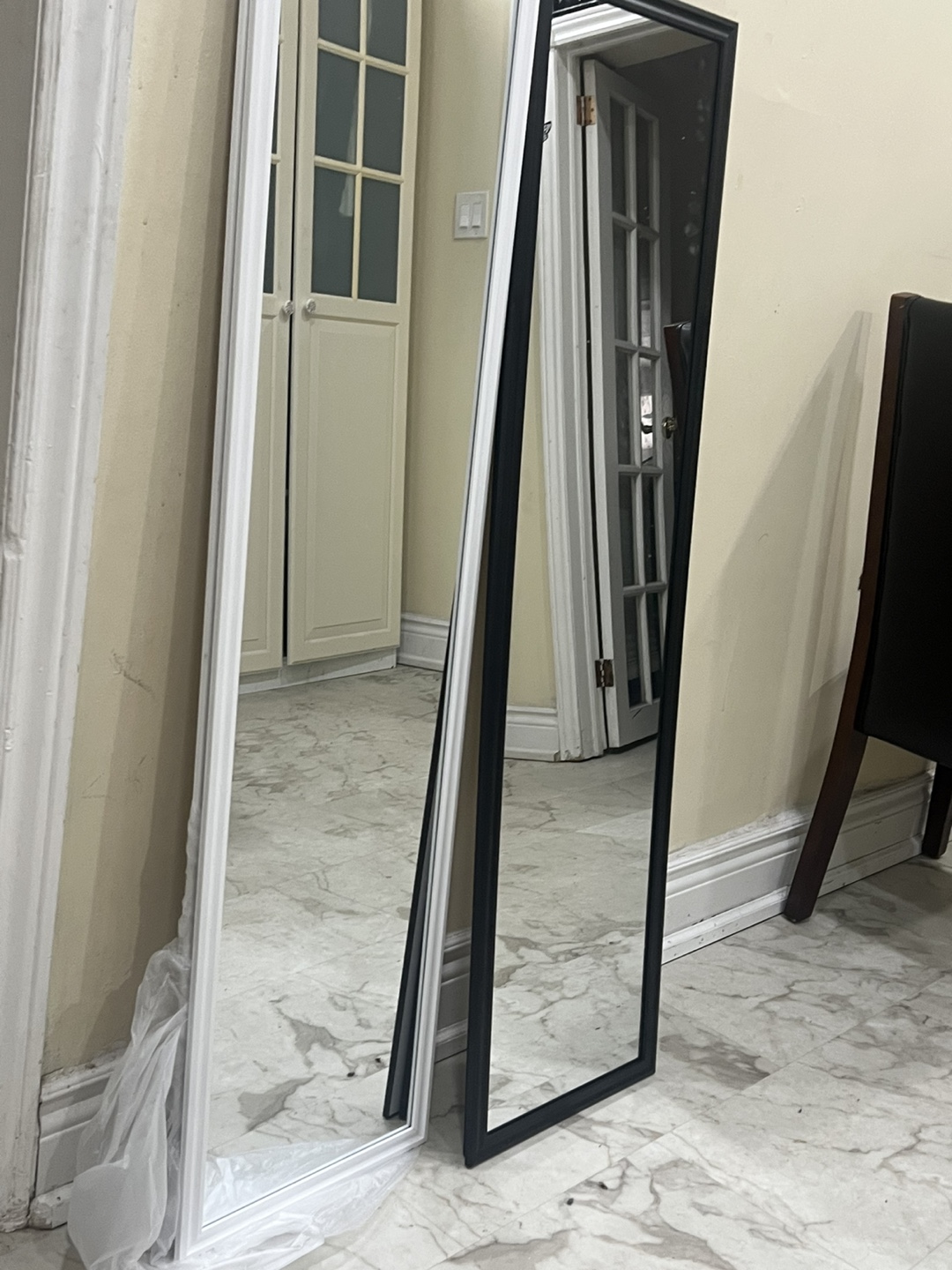 Pair of Full-Length Mirrors - Black and White