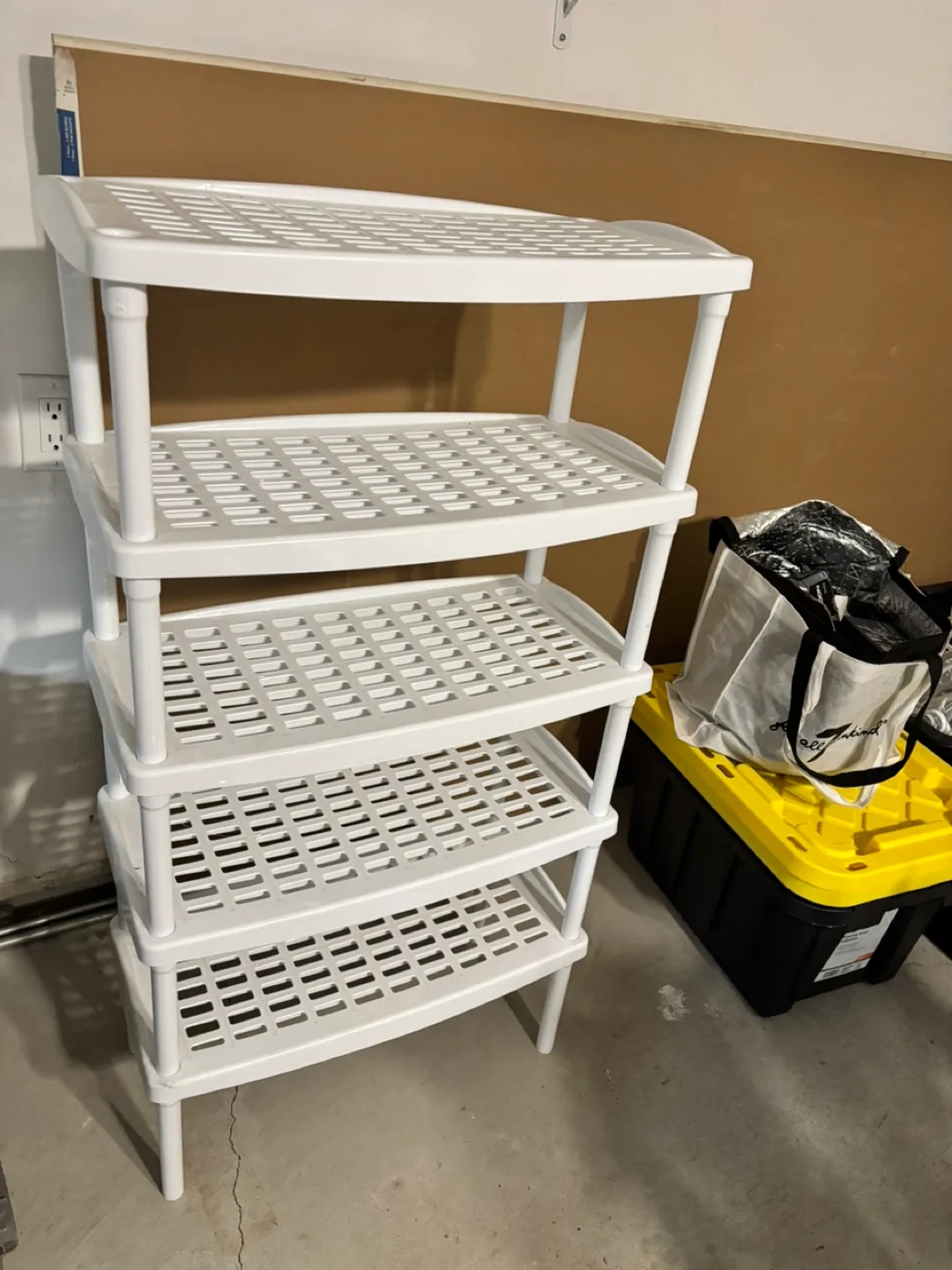 White Plastic 5-Tier Shoe Rack thumbnail