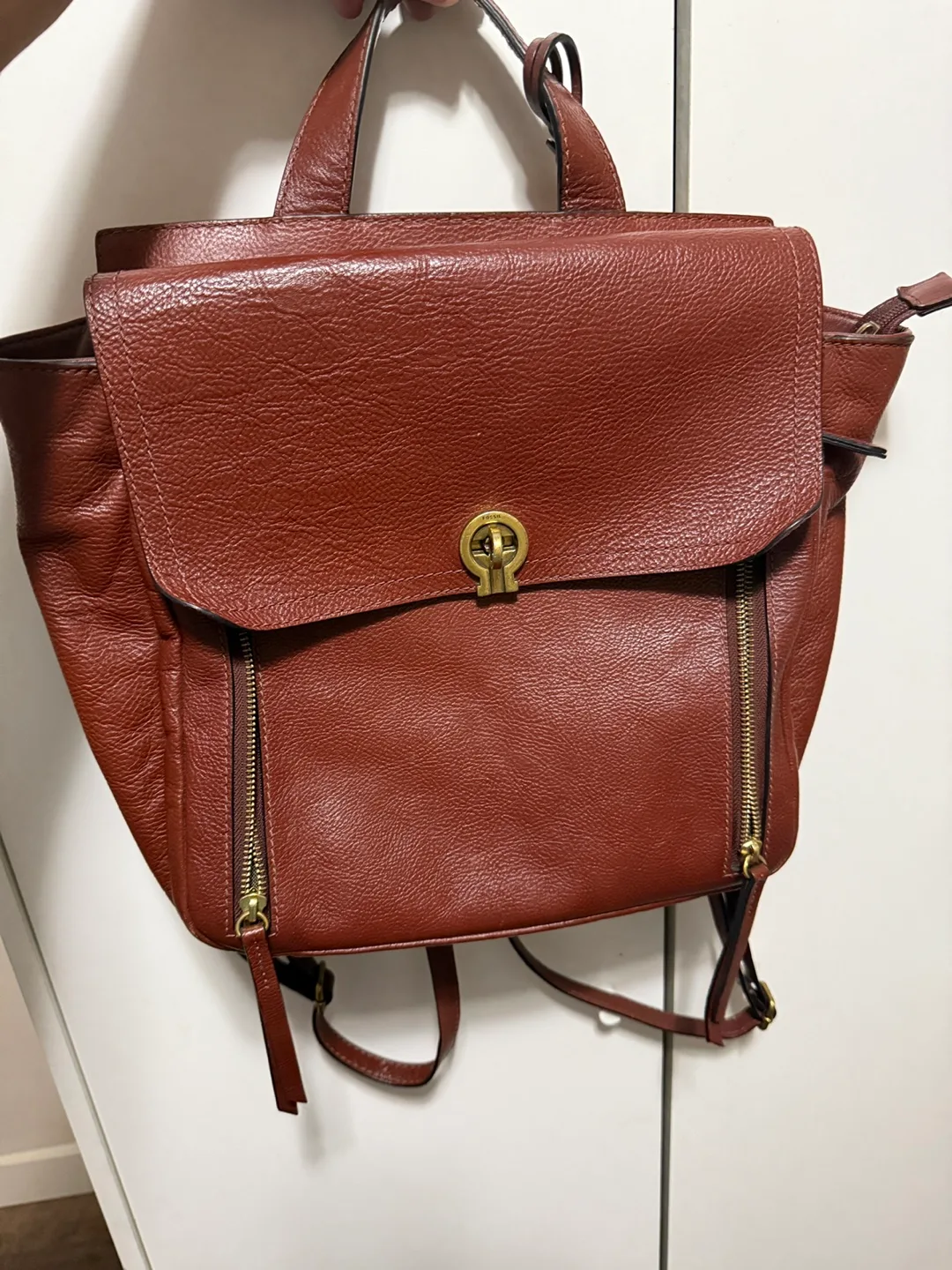 Fossil Backpack / hand bag- Brown Leather image indicator(2)