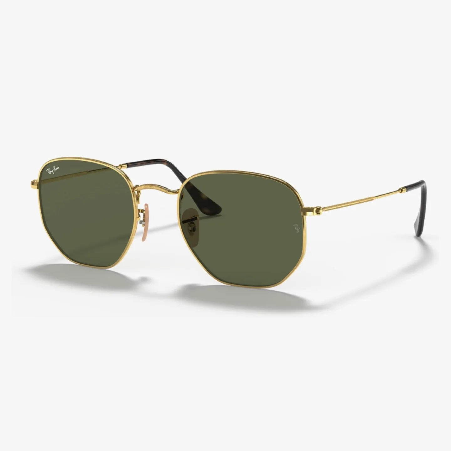 Ray-Ban Hexagonal Sunglasses - Gold Frame, Green Lenses thumbnail