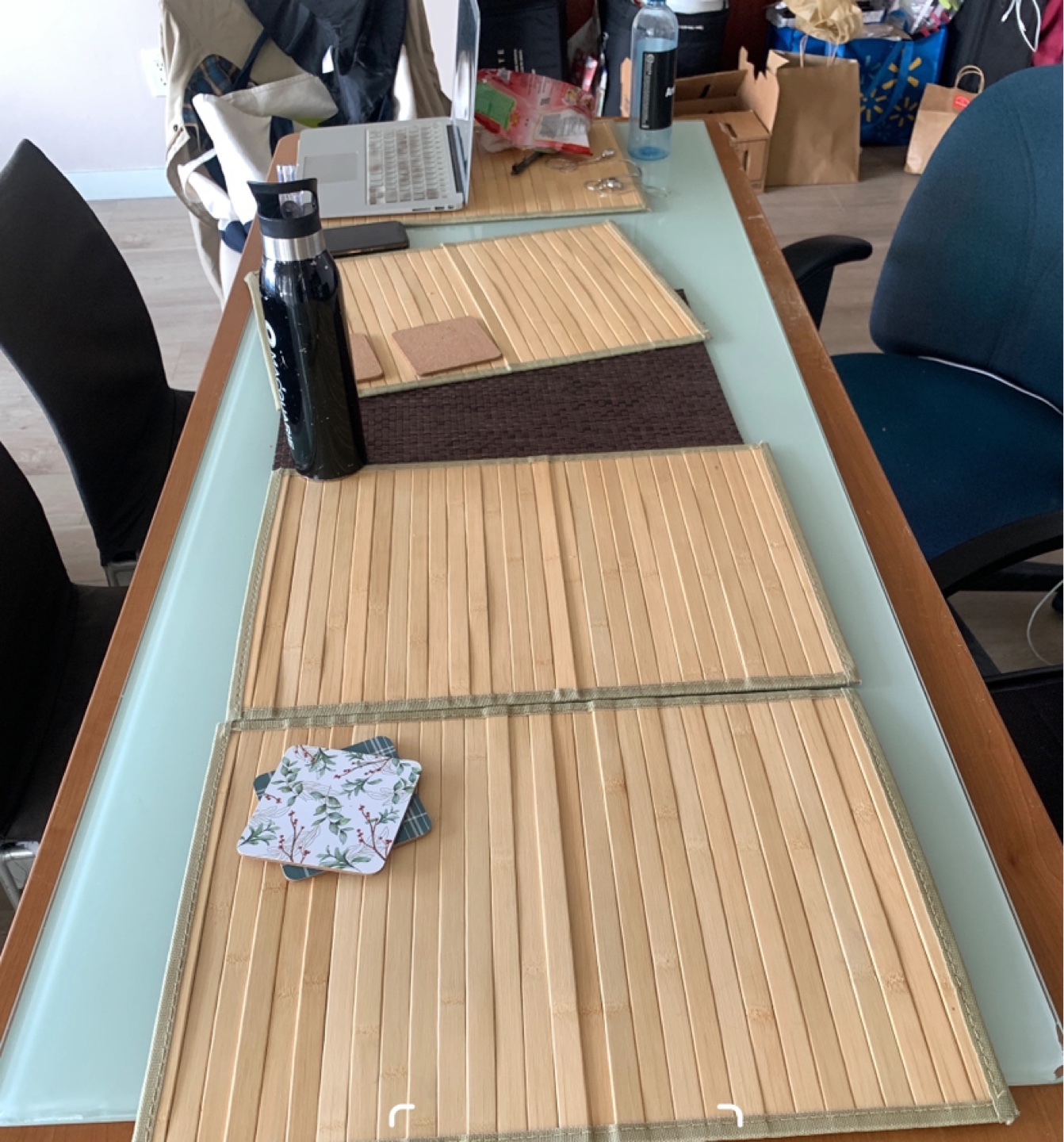Glass Top Dining Table with Minor Damage