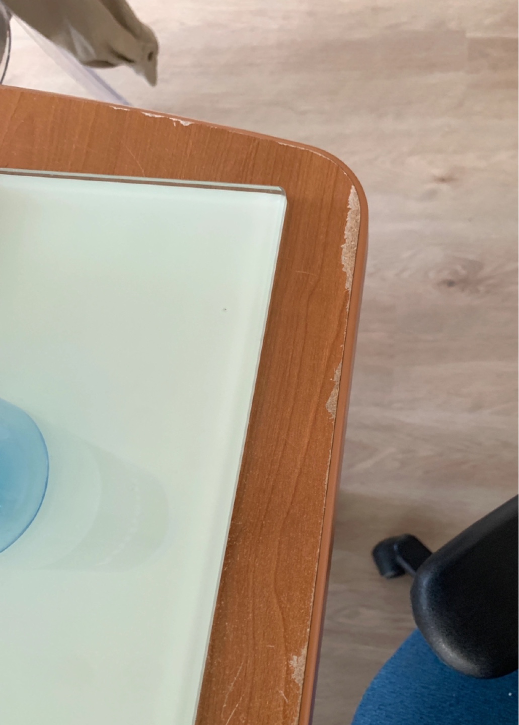 Glass Top Dining Table with Minor Damage - photo 2