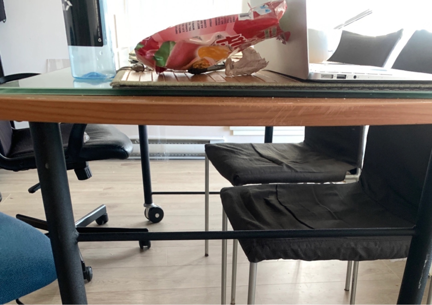 Glass Top Dining Table with Minor Damage - photo 4