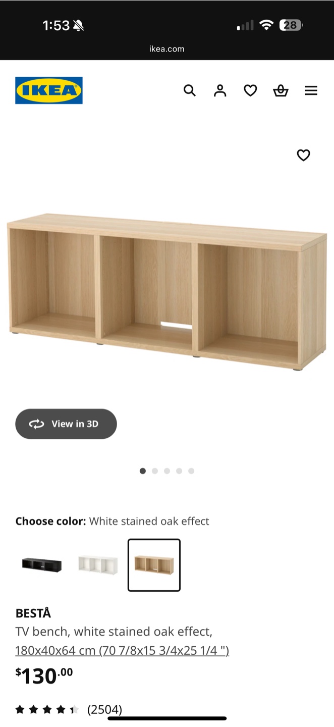 IKEA BESTA TV Bench - White Stained Oak Effect - photo 4