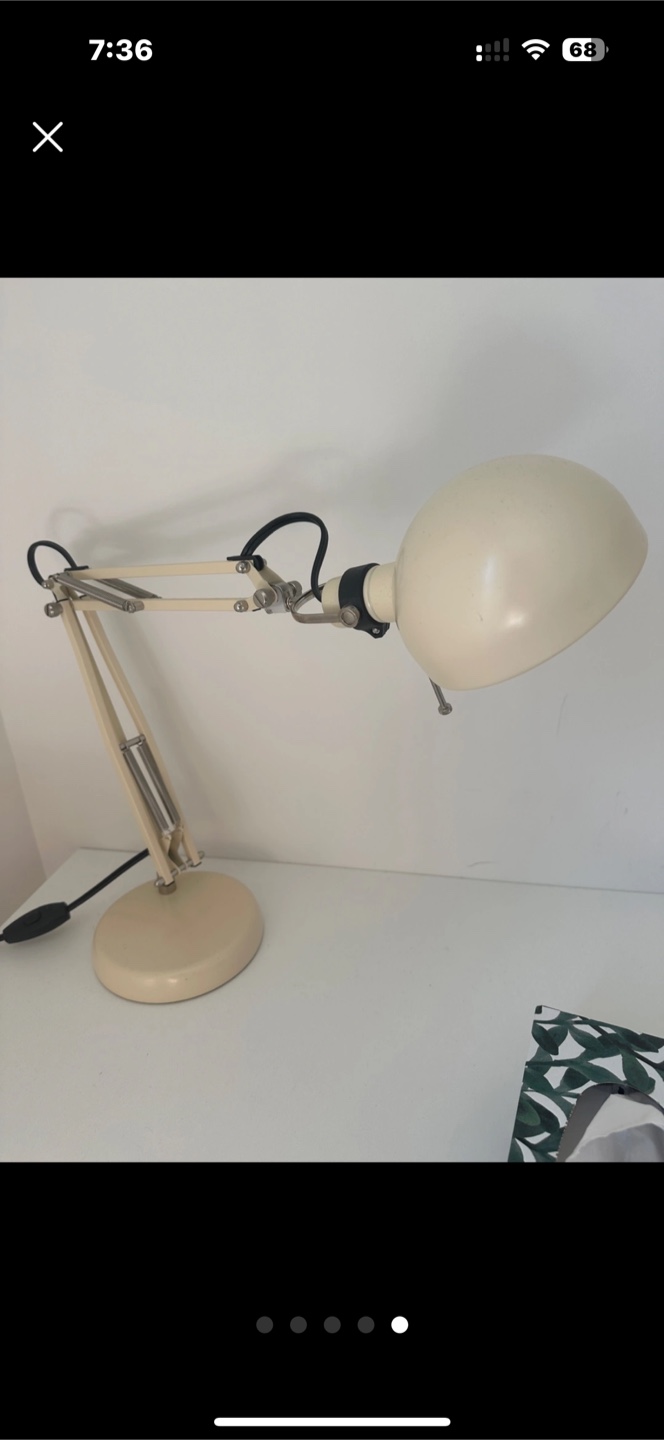 White Desk, Chair, and Lamp Set - photo 3