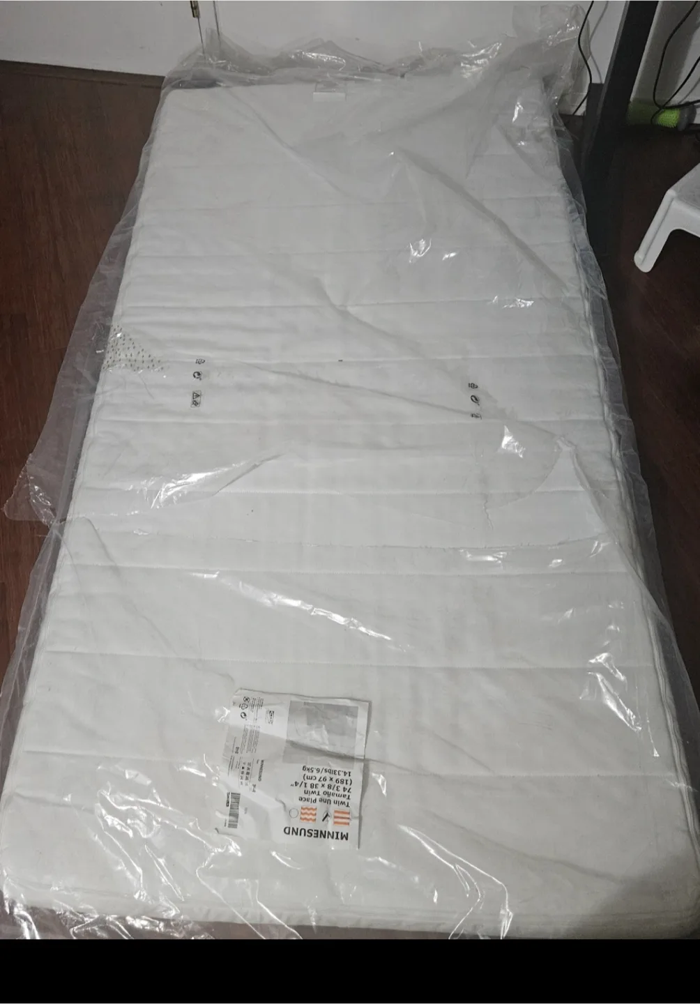 2 IKEA twin MATTRESSES -  Foam firm off white$50 each image indicator(5)