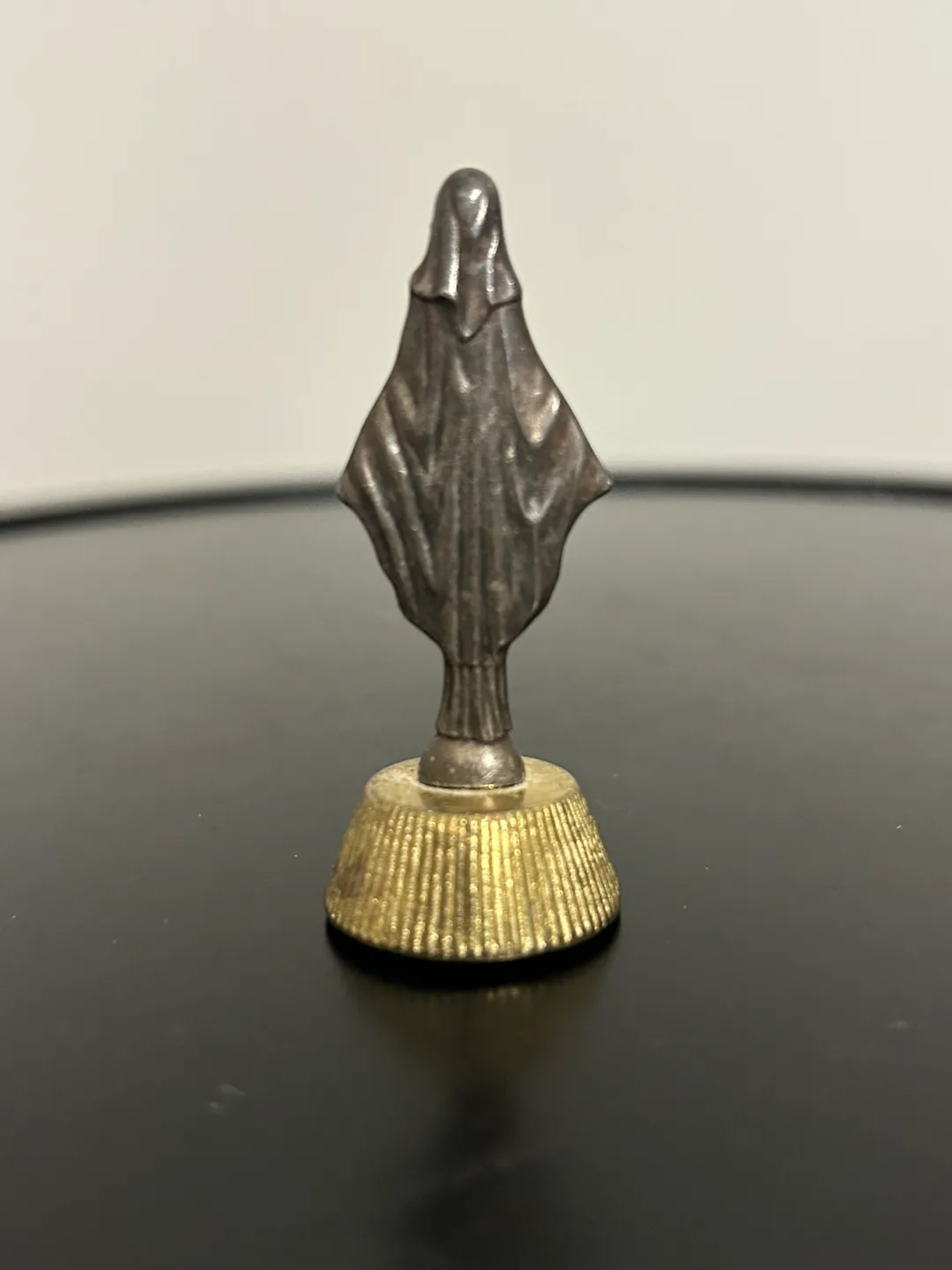 Small Metal Lady of Grace Miraculous Mary Statue  2” thumbnail