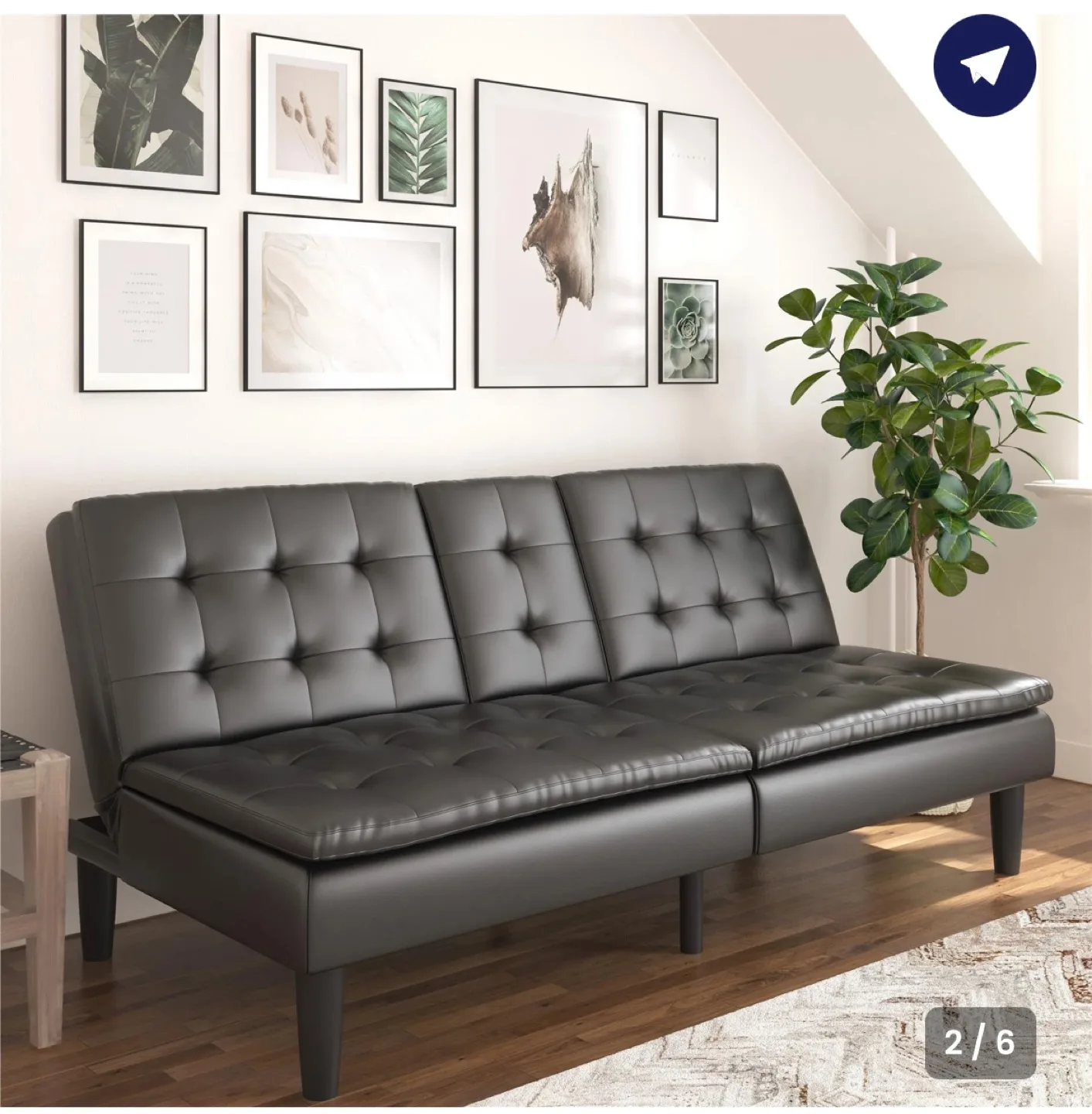 Brand new  Faux Leather Futon Sofa Bed Couch thumbnail