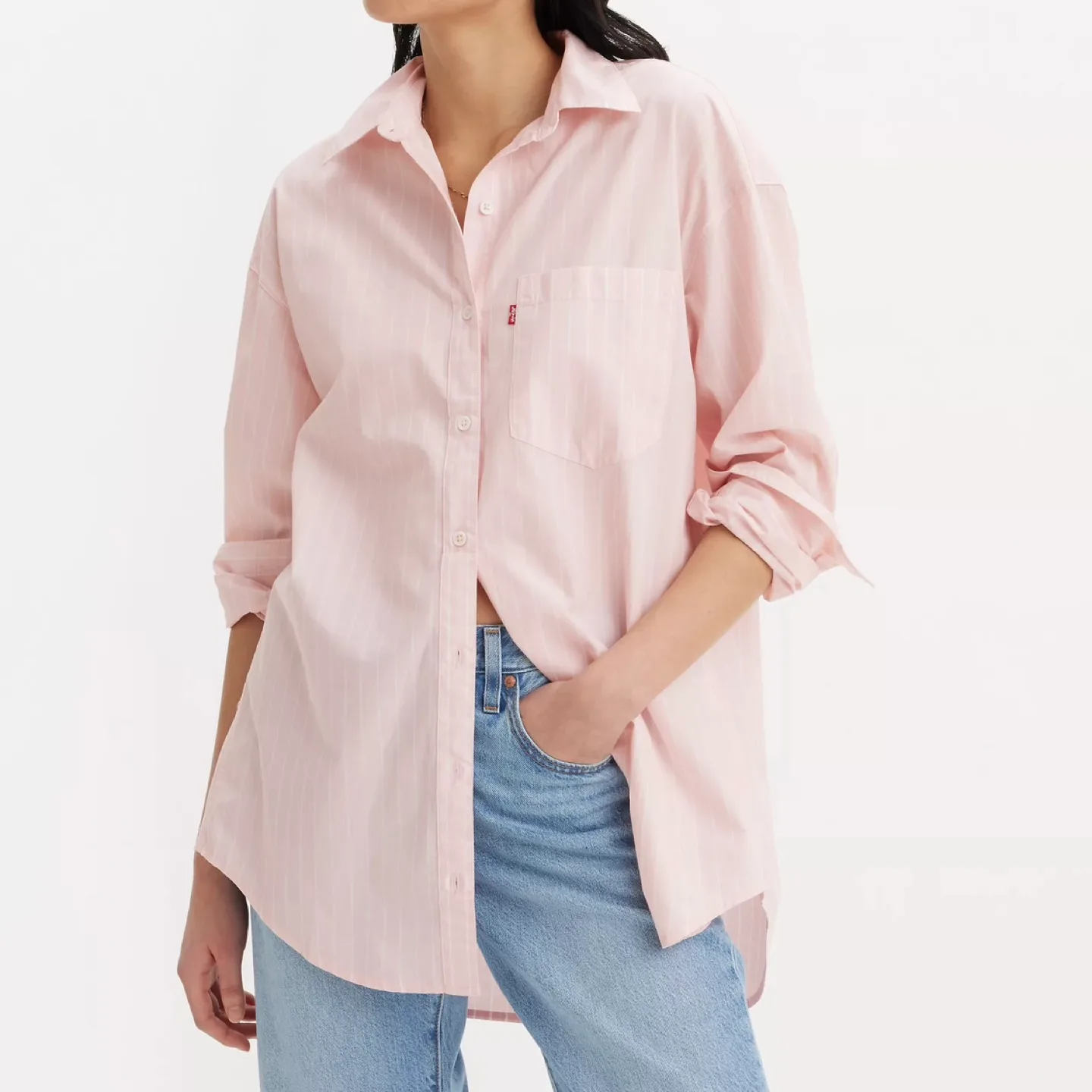 Levi's 100% Cotton Striped Button-Up Shirt thumbnail
