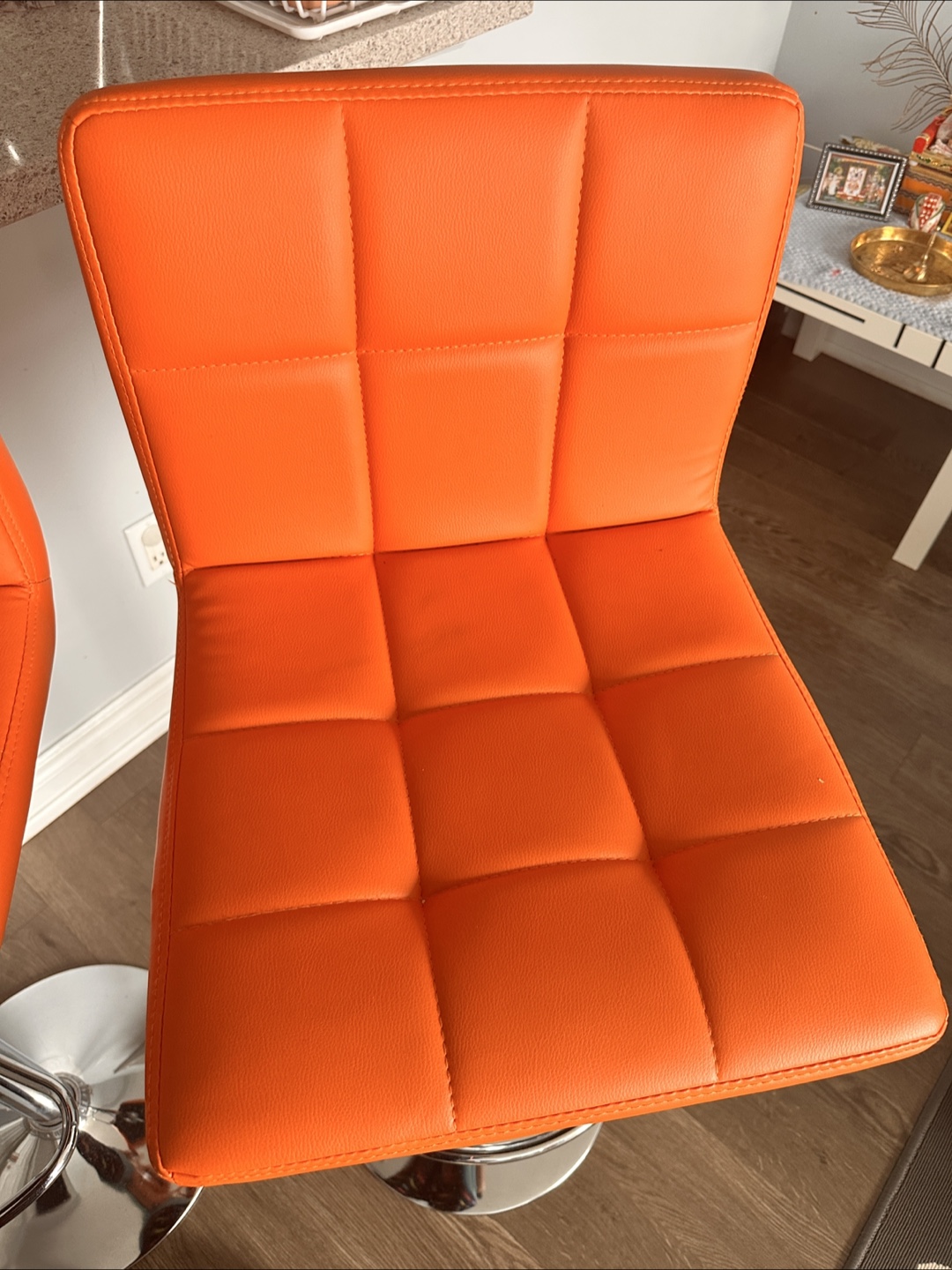 Pair of Orange Bar Stools - photo 3